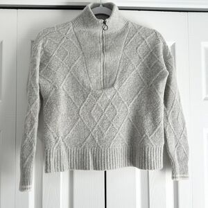 Vineyard Vines Cashmere Wool Sweater Size XXS Gray 1/4 Zip Mock Neck